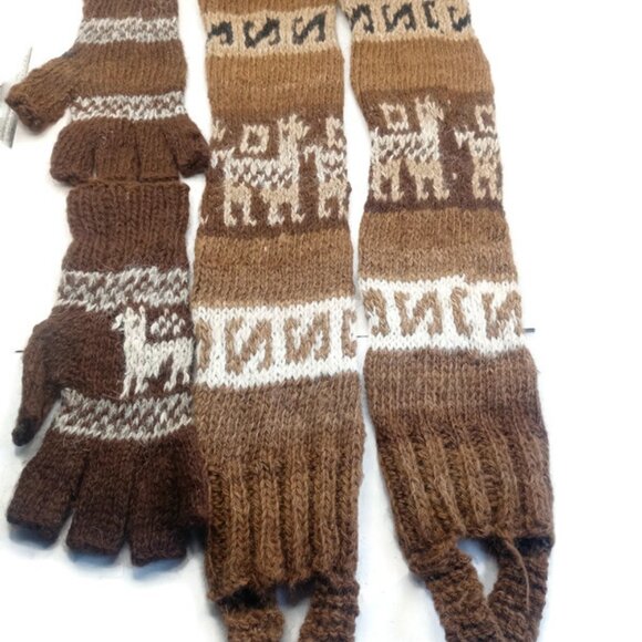 Set of Leg Warmers Soft Warm Alpaca Wool Knitted Gloves main image 8